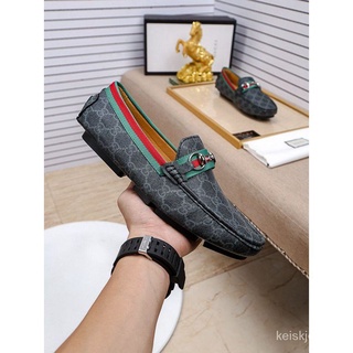 [Listo Stock] Gucci Hombres Clásicos Zapatos De Cuero De Moda simple casual Antideslizante Plano Bajo T0vw (3)