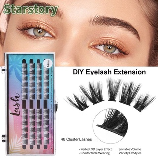 STARSTORY 48 Clusters Cruelty-free Volume Soft DIY Eyelash Extension Segmented Cluster Lashes 3D Reusable Home Eyelash False Eyelashes Individual Lashes