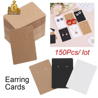 ACCUMULER 150Pcs/ lot Jewelry Making Earring Racks Packaging Ear Studs Packaging Earring Cards Blank Kraft Paper Tags Necklace Holder DIY Jewelry Display Display Cards/Multicolor