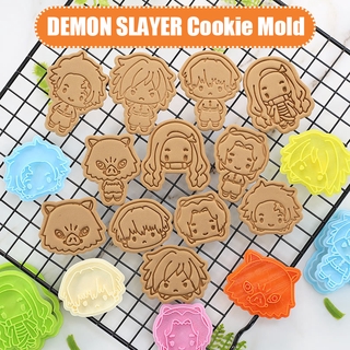 Demon Slayer - cortador de galletas para Fondant, diseño de galletas, bricolaje, Anime Kamado Tanjirou Nezuko Inosuke Zenitsu, agradable (1)