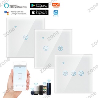 Nuevo 1/2/3/4 gang TUYA WiFi Smart Touch Switch 220-240V Home Wall Button para Alexa y Google Home Assistant estándar de la ue