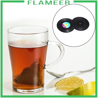 [FLAMEER] Posavasos de vinilo Retro alfombrilla de grabación de aislamiento antideslizante para bebidas