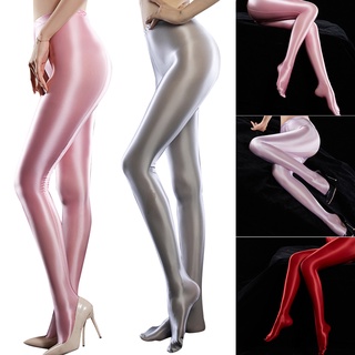 Leggings brillantes aceitosos para mujer culturismo delgado elástico pantimedias pantalones de baile