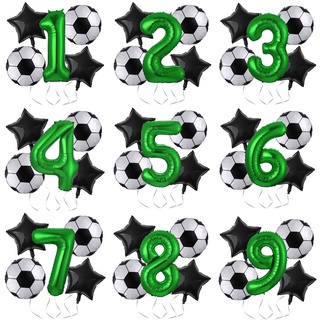 Globos De Helio Fútbol Decoración De Fiesta De Cumpleaños Niños Niño Copa Del Mundo Dígito Número Bola Suministros