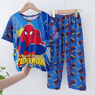 Marvel Spiderman Batman Mickey De Dibujos Animados Pijamas Conjunto Para Niños Mangas Camisón Casual Verano (6)