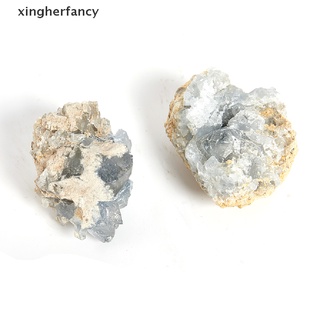 xhf gema de cristal piedra cruda celestina racimos de piedra natural y mineral adornos calientes