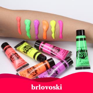 [Brlovoski] pintura fluorescente de 6 colores UV neón brillo cara y cuerpo pintura fluorescente - no tóxico, ideal para Raves, fiestas, (8)