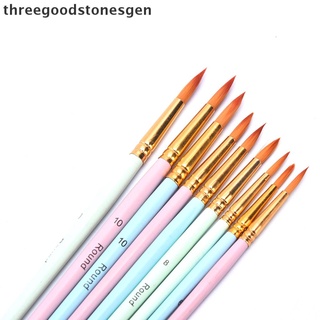 [threegoodstonesgen] 3 piezas artistas pincel de pintura al óleo nylon pelo acuarela punta punta dibujo pluma (1)