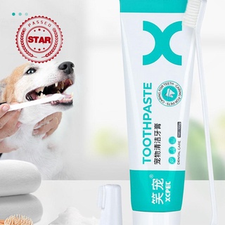 juego de cepillo de dientes y pasta de dientes para perros, suministros de limpieza para mascotas f2o2
