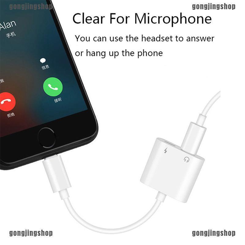 Gongjingshop adaptador Dual Lightning Cable de Audio divisor de carga iPhone 7 7Plus 8 X