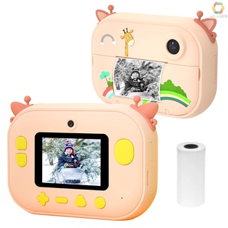 1080P HD Mini niños cámara portátil Digital cámara instantánea impresora fotográfica para niños incluyendo 1 rollo de papel de impresión 16G TF tarjeta soporte WIFI transmisión Compatible con iOS Android