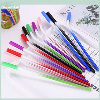 Big_1 Set Drinking Straw Eco-friendly Rust-proof Stainless Steel Colorful Drinking Water Straw Kit for Home