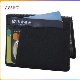 Estuche de cuero negro para el desierto Mini bolsillos plegables caja de monedas con clip de dinero delgado/Multicolor