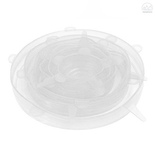 6Pcs Reusable Silicone Stretch Lids Wrap Bowl Seal Cover Kitchen Food Storage