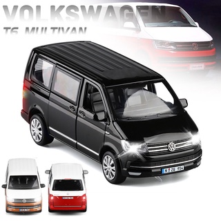 wuinji 1/32 T6 Van Diecast Model Pull Back MPV Car with Light Sound Kids Toy Collection