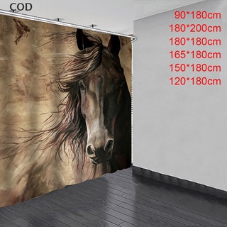 [COD] Horse Bathroom Mildew-proof Waterproof Shower Curtain Bath Mat Mat Carpets HOT