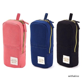 withakiss Large Capacity Pencil Case Zipper Pen Pouch Multi-layer Storage Stationery Bag