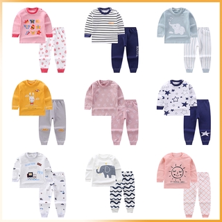 pijama niños oso de algodón niño niña manga larga baju tidur niños ropa de sueño 2 unids/set