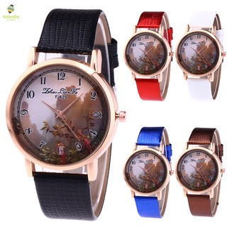 estilo retro pareja relojes de cuero banda de reloj redondo dial moda relojes de cuarzo estudiantes casual relojes