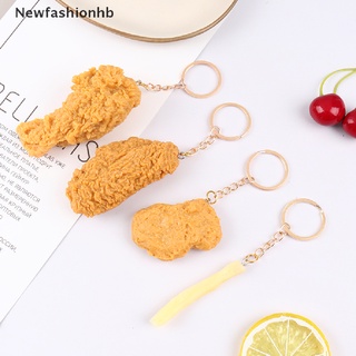 (newfashionhb) llavero de imitación de alimentos patatas fritas pollo nuggets pollo frito comida colgante en venta (1)
