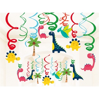 30 unids/set dinosaurio tema fiesta decoración techo colgante espiral