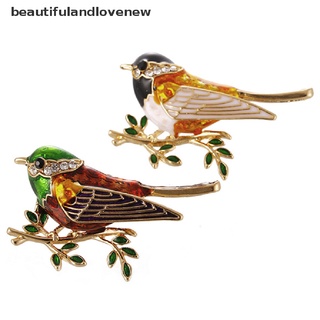 [beautifulandlovenew] broche de pájaro esmalte pin cristal rhinestone animal broche pin ropa joyería