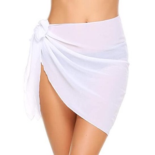 Women Swimwear Short Sarongs Wrap See-through Sheers Bikini Chiffon Cover-Ups Beach Swimwear (2)