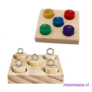 maonn mascota juguete educativo loro entrenamiento interactivo bloque de madera aves puzzle suministro