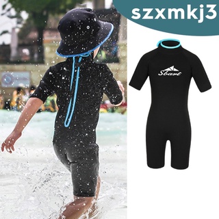 [Precio de actividad] niños de una pieza traje de baño de los niños de surf buceo trajes de baño niñas niños traje de mojado corto niño protección solar