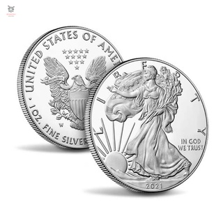 10pcs First 2021 American Eagle to Land in January Silver Commemorative Coin 40mm in Diameter for Coin Collection (1)