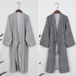 Caliente de algodón largo de ajuste suelto vestido de dormir Kimono Yukata albornoz