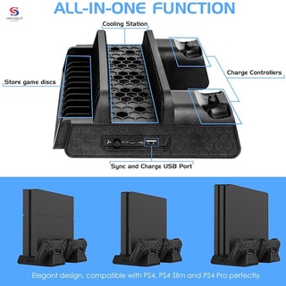 Ventilador De Refrigeración Vertical Con Cargador De Controlador Dual Para Consola PS4/PS4 Slim Pro