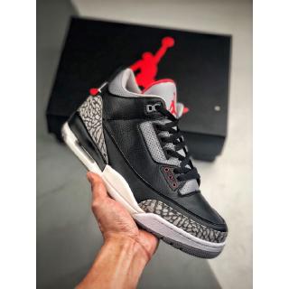Original Nike Air Jordan 3 Retro Black Cement Basketball Shoes Sports Shoes for Men Shoes
