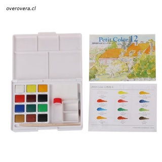 ove 12 Colors Watercolor Paint Box Portable Solid Watercolor Painting Art Supplies