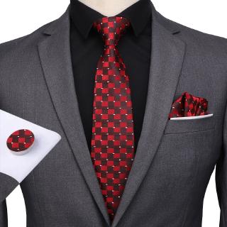 nuevo estilo de la boda lazos de los hombres clásico corbata conjunto de negocios corbata accesorios hombres corbata bolsillo cuadrado gemelos conjuntos (9)