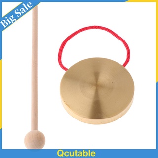 Platillos de cobre de Gong de mano de 21 cm con palo de madera para banda de ritmo de niños juguete de música
