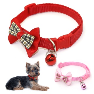 Bowknot Collar De Gato Con Campanas Hebilla Ajustable Pequeño Perro Cachorro Gatito Collares Accesorios Para Mascotas (4)