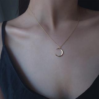 Luna colgante de media luna collar para mujer cuerno cadena oro collares joyería