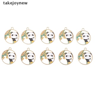 CHARMS [takejoynew] 10 pendientes de panda esmalte lindo colgante encantos diy joyería collar pulsera