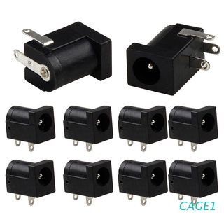 CAGE 10pcs 5.5 x 2.1mm DC Power Supply Socket Female Jack Plug Port Connector Black