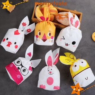 MENIPRIVATE 10PCS Regalos Bolsas De Galletas Snack Decoración Paquete Conejo Bolsa De Caramelo Lindo Conejito Oreja Bolsillo De Almacenamiento De Fiesta Suministros De Pascua