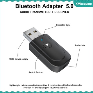 usb bluetooth 5.0 adaptador de audio transmisor receptor para tv/pc aux altavoz (2)