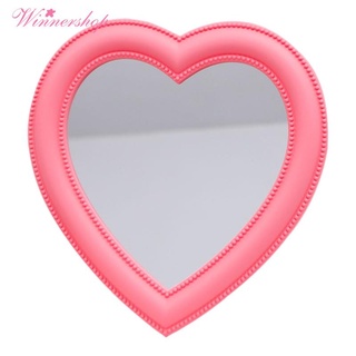 espejo de pared espejo de escritorio con espejo de maquillaje doble uso en forma de corazón