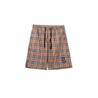 burberry shorts nuevo listo stock de alta calidad clásico check pocket hielo seda algodón casual pantalones cortos para mujeres/hombres (1)