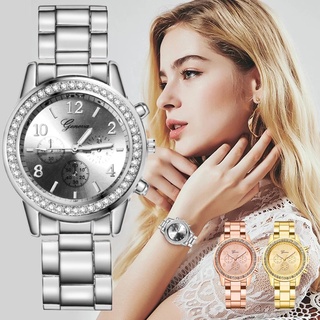 Relojes De Lujo Con Diamantes De Imitación/Reloj De Oro Rosa Diamante Pulsera De Moda Para Mujer