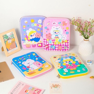 wat Korean Cartoon Laptop Faux Leather Sleeve Carrying Case Tablet Cover Pouch Zipper Bag 9.7-11 Inch Notebook Organizer