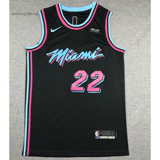 2021 Nueva Temporada NBA Hombres Miami Heat # 22 Jimmy Butler Bordado Baloncesto jersey city Negro