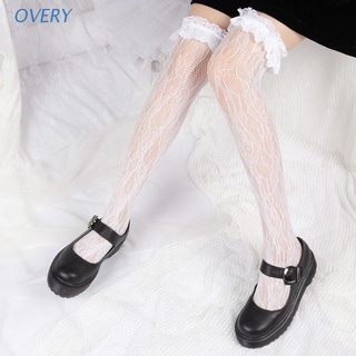 Ove medias altas de encaje/medias altas de muslo/niña/niña/medias largas de encaje Lolita Kawaii sobre la rodilla calcetines largos