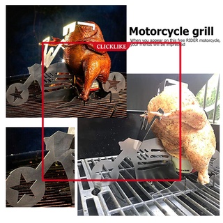 (clicklike) parrilla de pollo para motocicleta, acero inoxidable, soporte para barbacoa de pollo