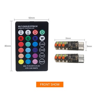 {FCC} 2pcs T10 COB RGB LED 6SMD Car Wedge Side Multicolor Light Bulbs Remote Contro{newwavebar.cl} (9)